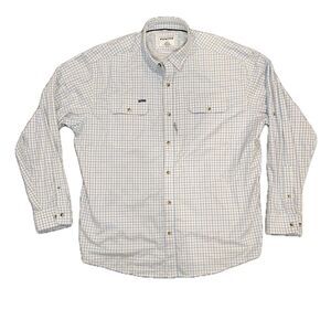 Poncho Shirt Mens XL Blue Check Regular Fit Pockets Fishing
